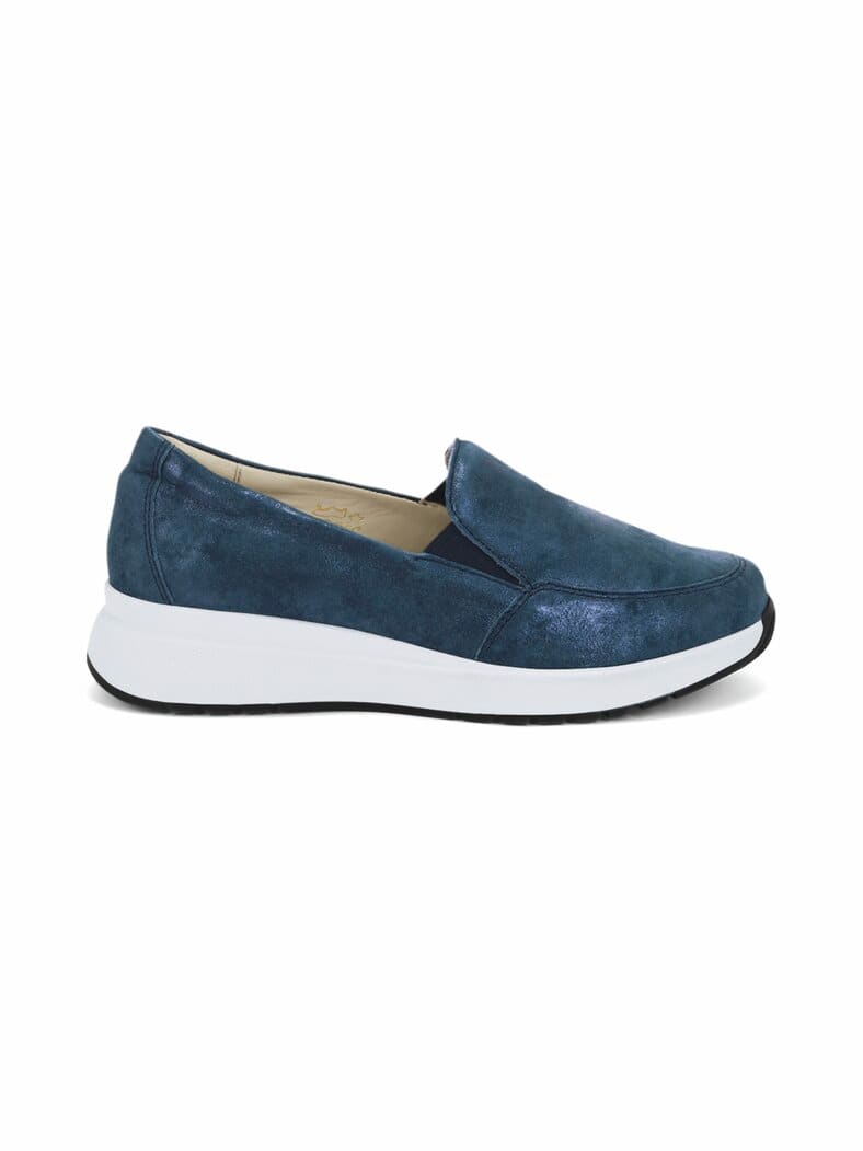 Fidelio- Hallux Komfortslipper Blau glänzend