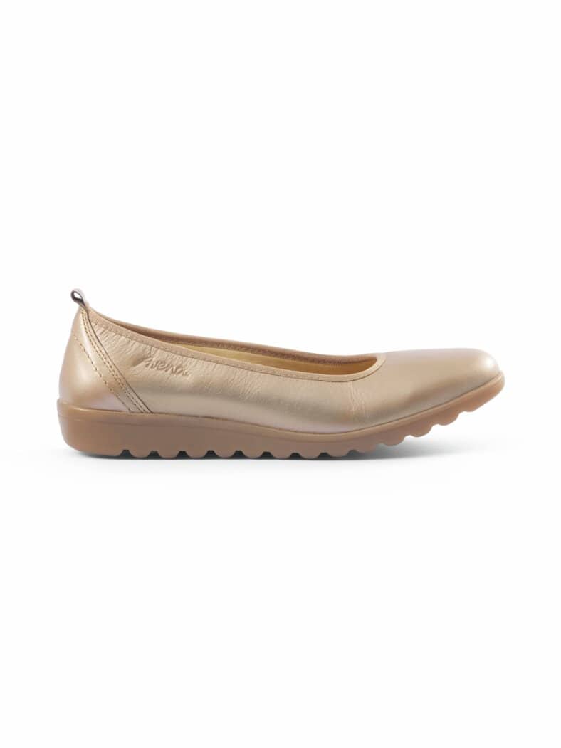 Hallux-Ballerina Supersoft Beige-Glänzend