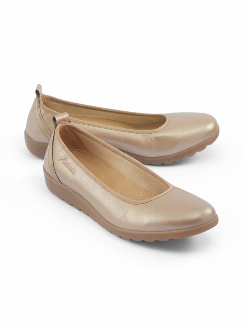 Hallux-Ballerina Supersoft Beige-Glänzend