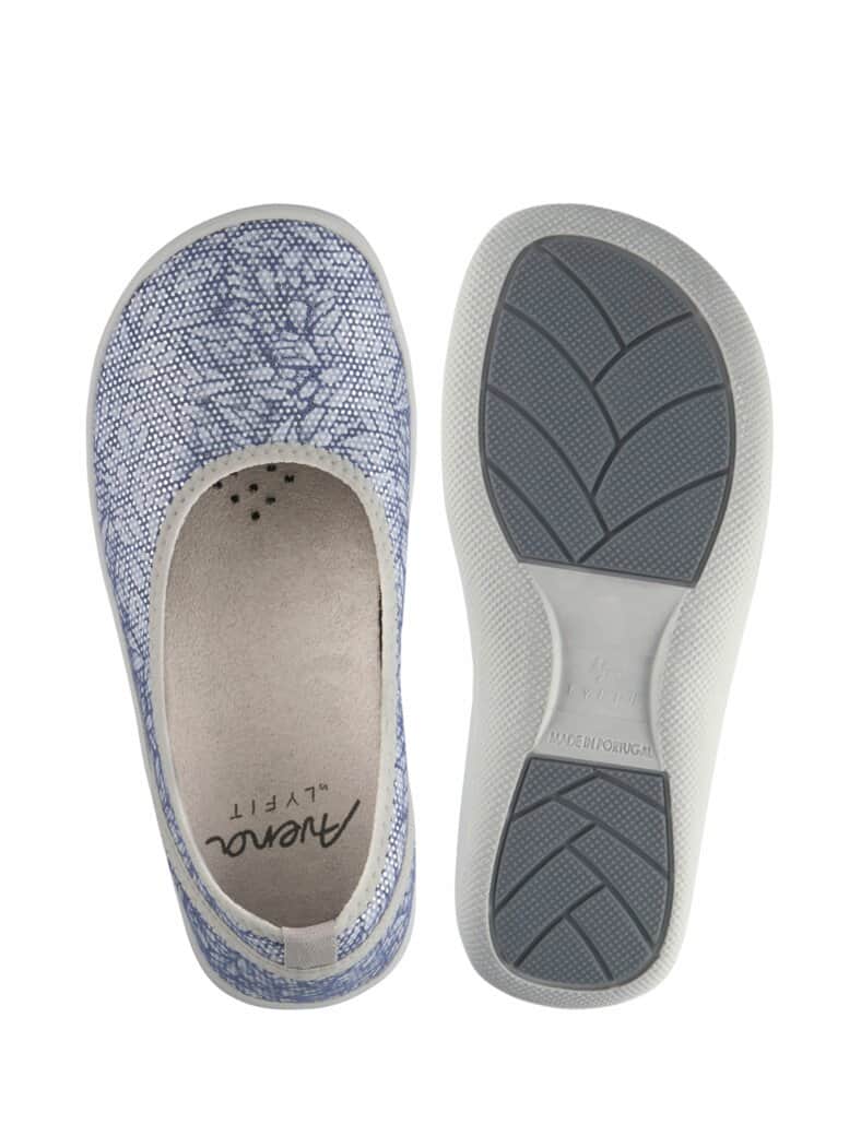 Hallux-Softslipper Naturform Blau-Weiß