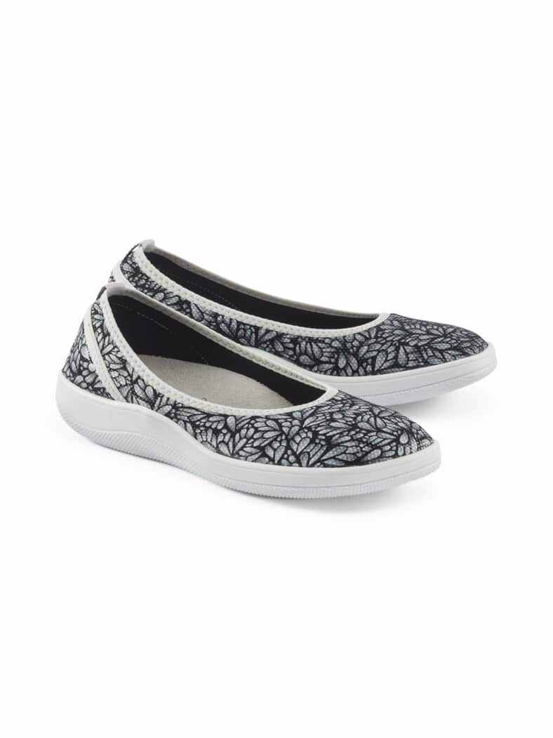 Hallux-Softslipper Naturform Schwarz-Weiß