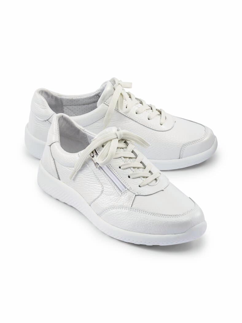 Hallux-Hirschleder Schnürer Weiß