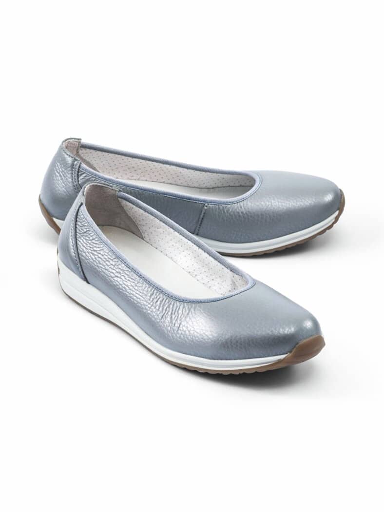 Hirschleder-Ballerina Hellblau