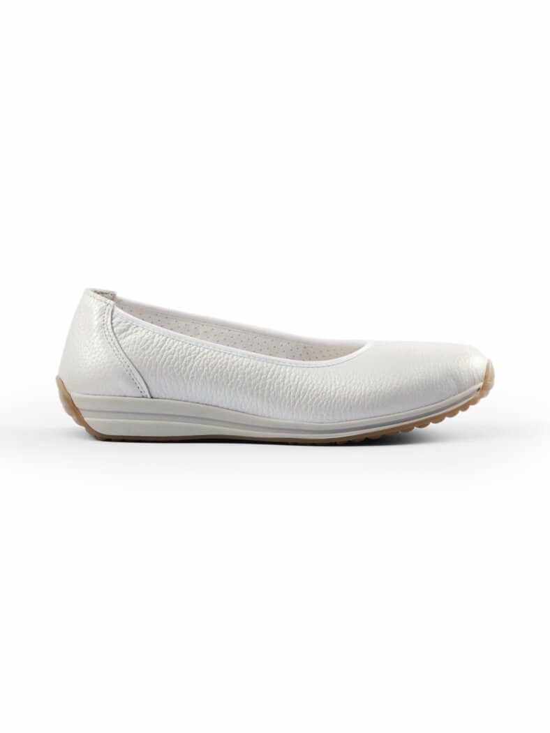 Hirschleder-Ballerina Offwhite