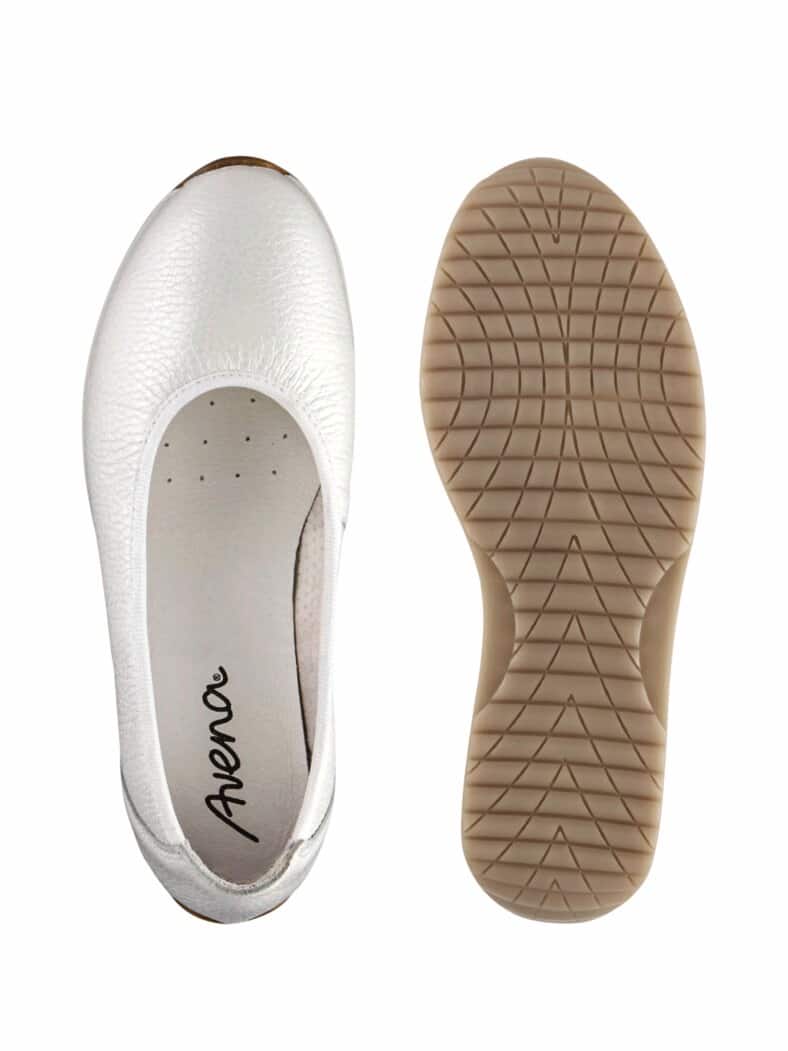 Hirschleder-Ballerina Offwhite