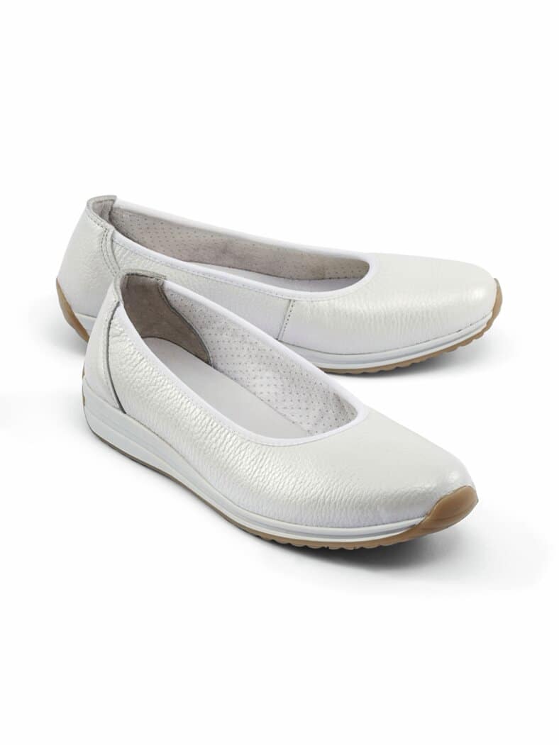 Hirschleder-Ballerina Offwhite