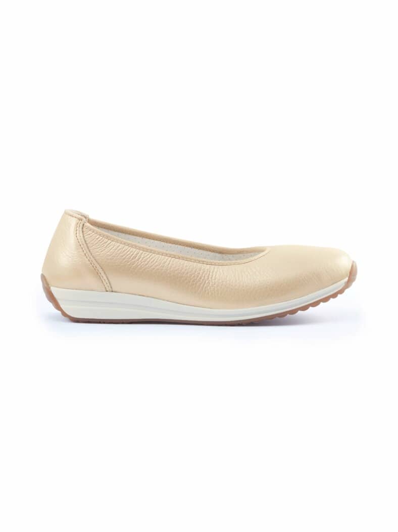 Hirschleder-Ballerina Beige