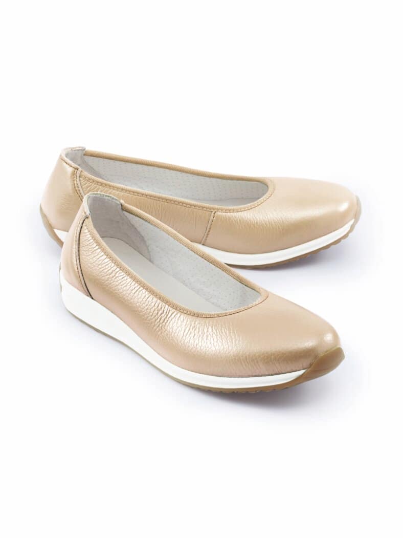 Hirschleder-Ballerina Beige