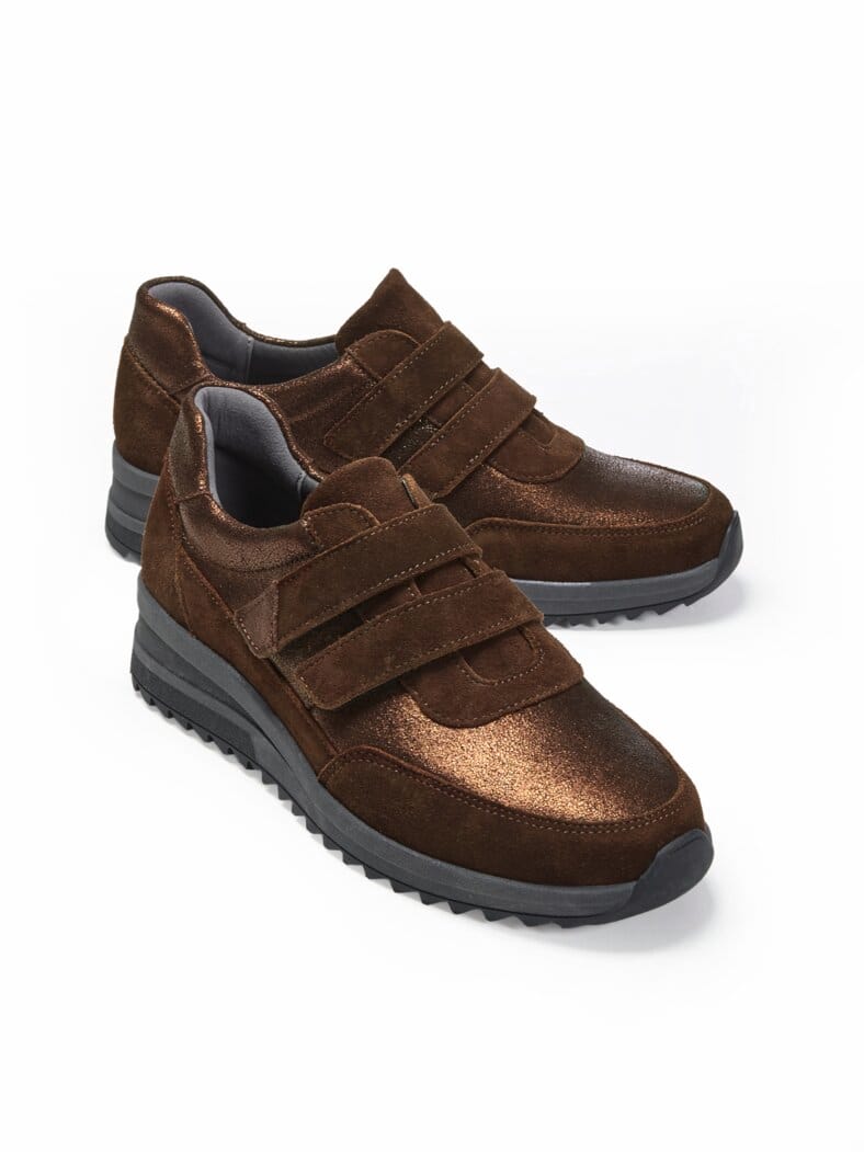 Bequem-Klettschuh Antirutsch Braun