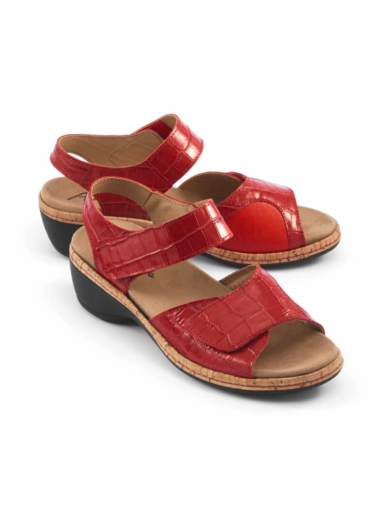 Hallux-Sandale Kroko Rot