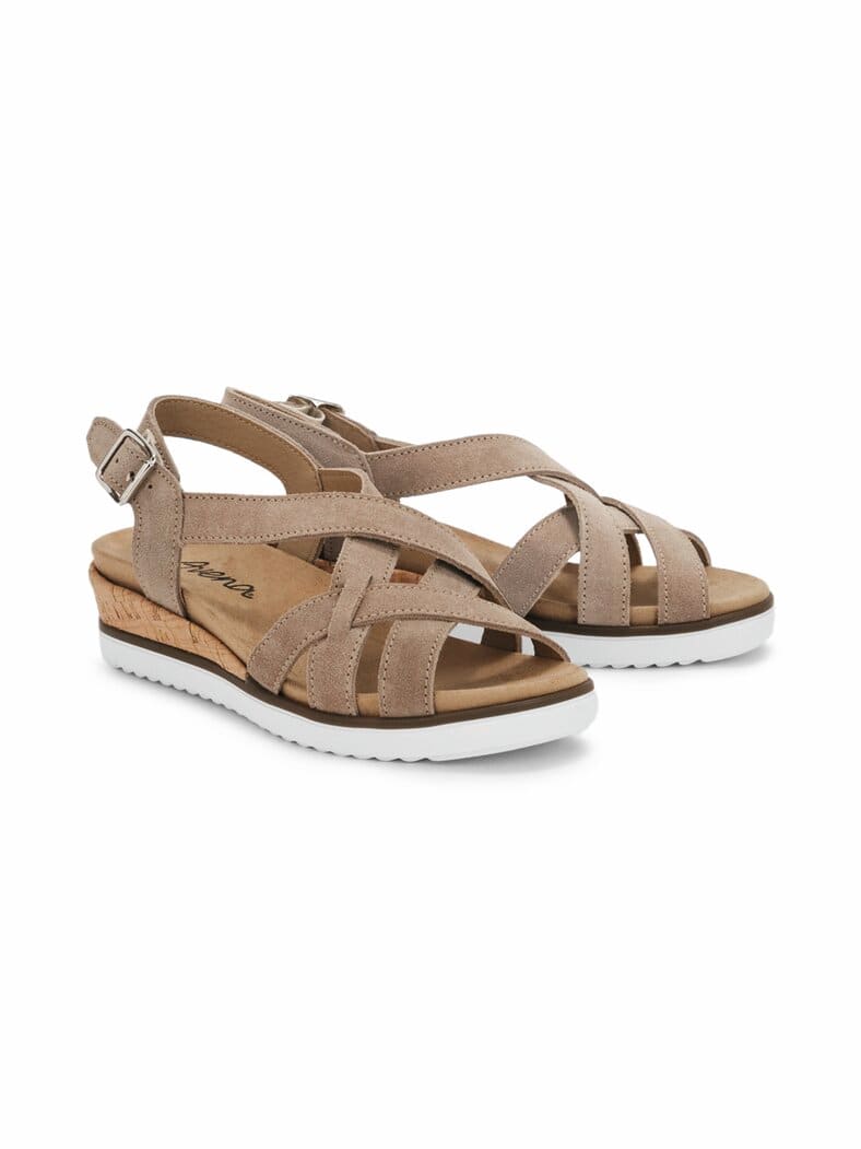 Riemen-Sandale Sitzfest Beige
