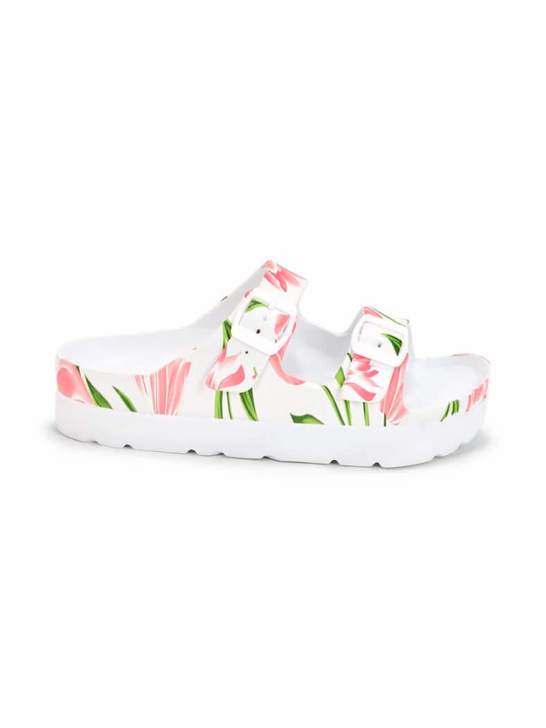 Fashy-Bade-Pantolette profilstark geblühmt