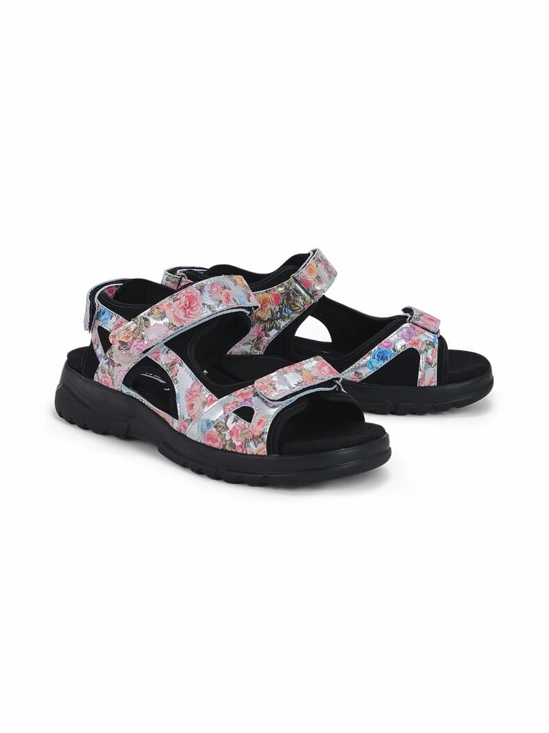 Hallux-Trekking-Sandale Geblümt