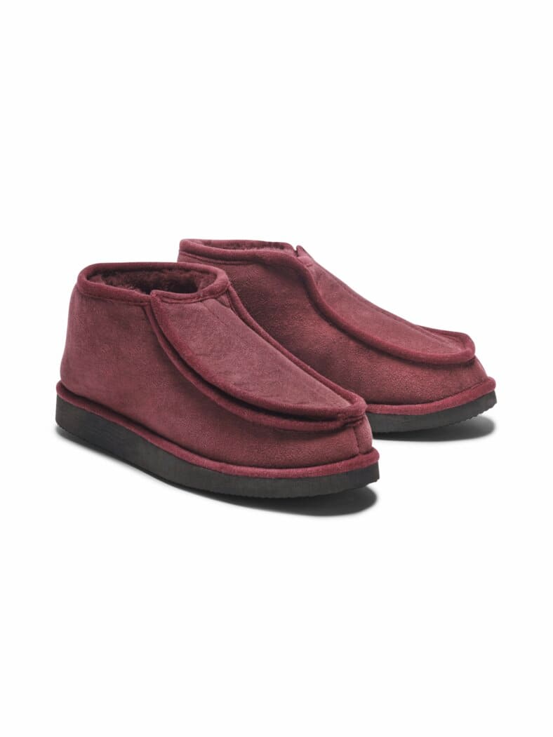 Lammfell-Hausschuh Aubergine