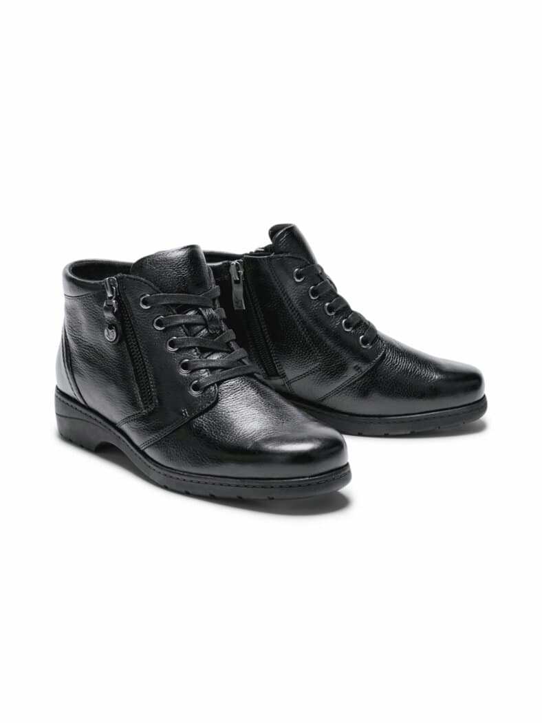 Doppel-Reißverschluss Schnürer Schwarz