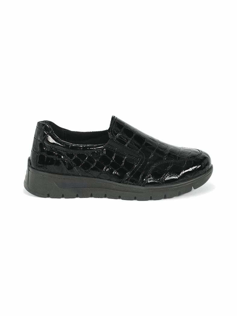 Hallux-Slipper Extraweit Schwarz-Kroko