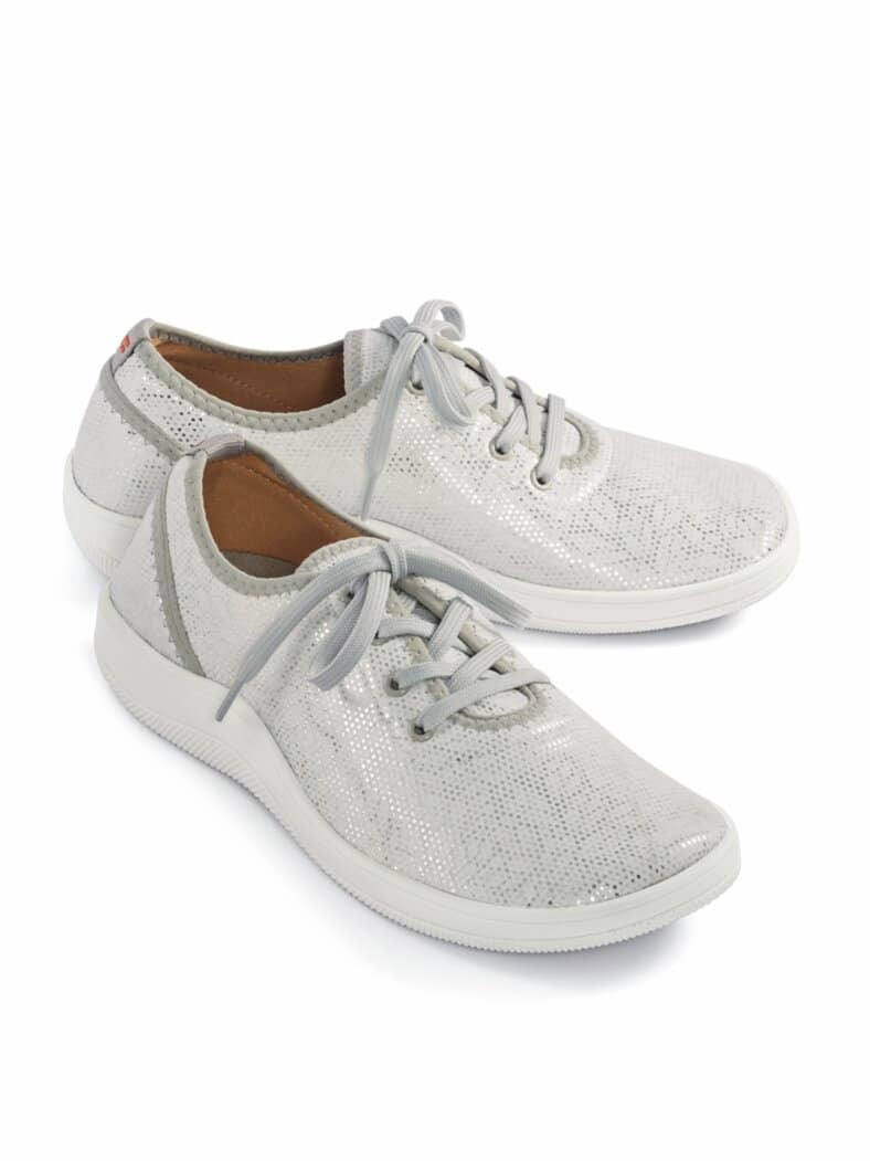 Hallux-Softschnürer Naturform Weiß-Silber