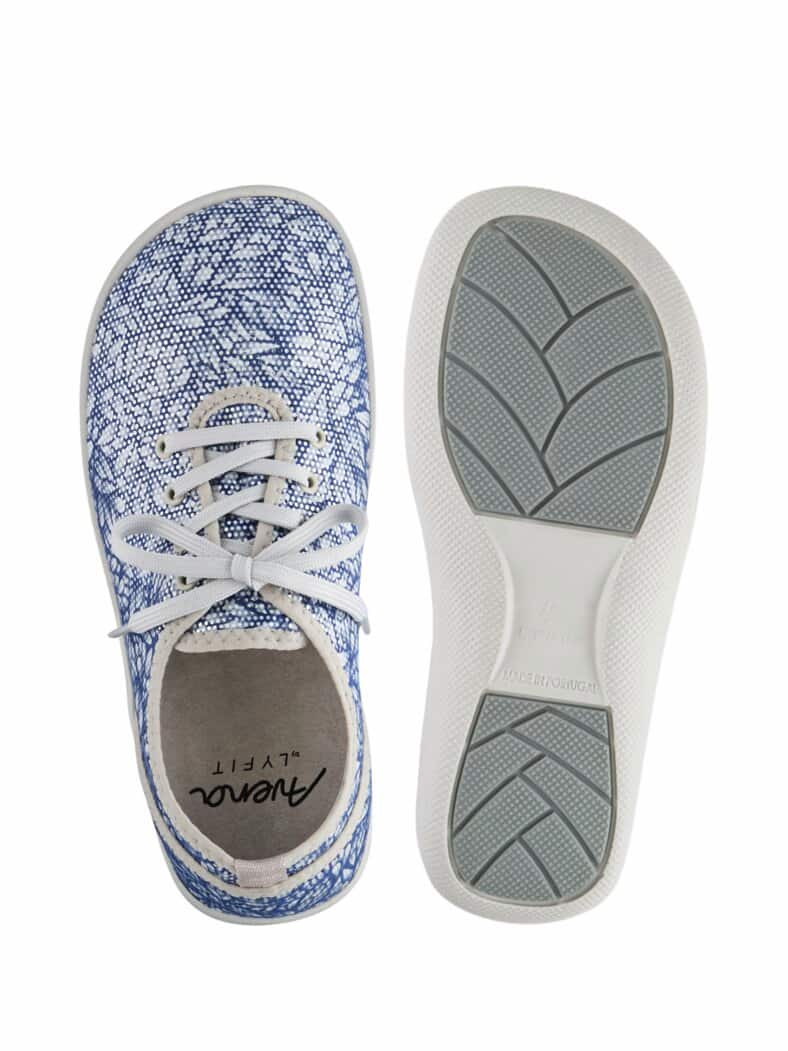 Hallux-Softschnürer Naturform Blau-Weiß