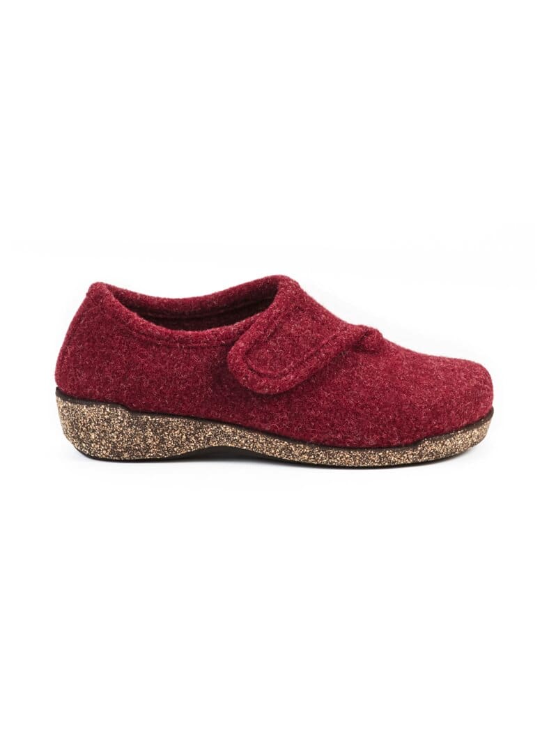 Filz-Klettslipper Federleicht Bordeaux