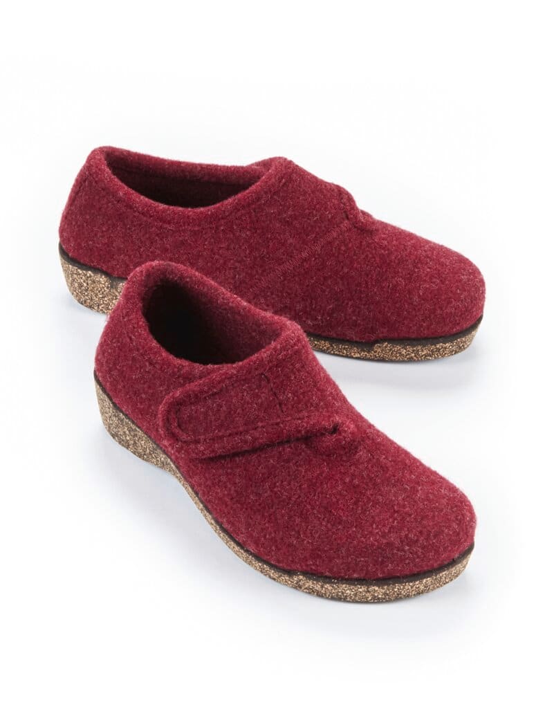Filz-Klettslipper Federleicht Bordeaux