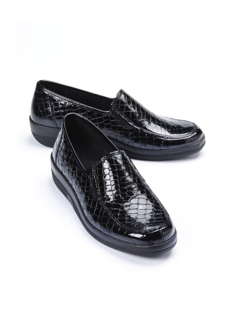 Thermoleicht-Lack-Slipper Schwarz