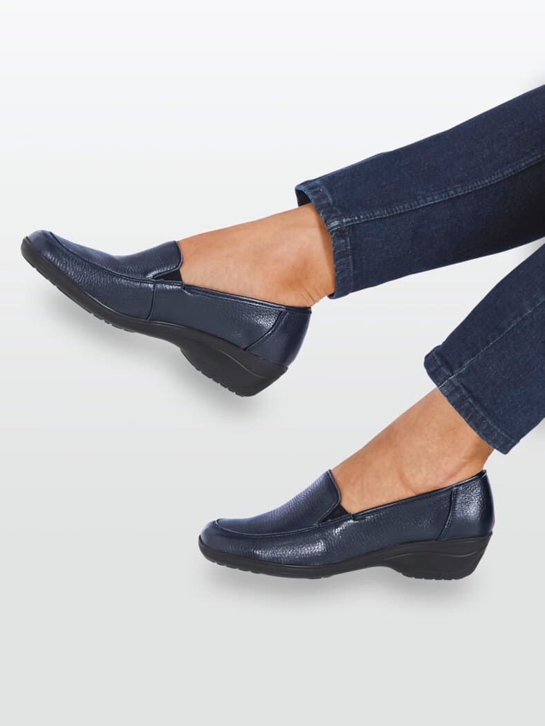 Hirschleder-Slipper Marine