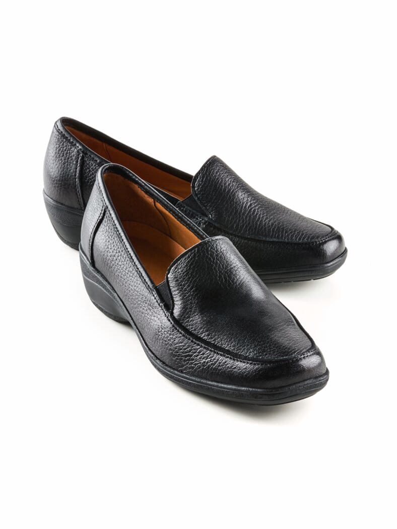 Hirschleder-Slipper Schwarz