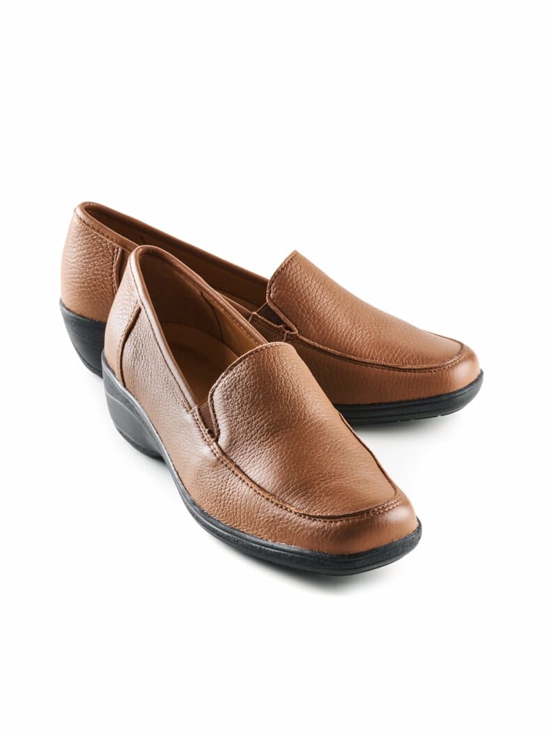 Hirschleder-Slipper Braun