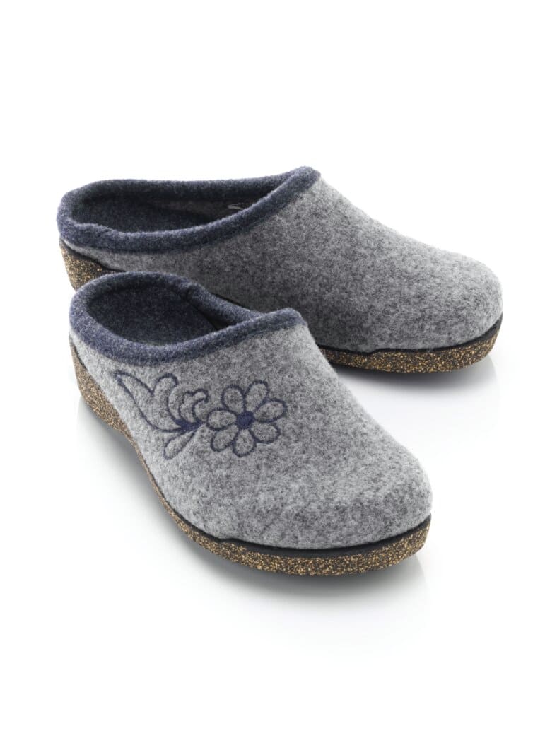 Federleicht-Filz-Pantolette Grau