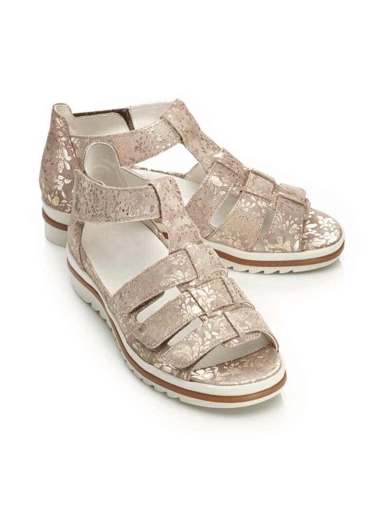 Waldläufer-Luftpolster-Sandale Rom Taupe Metallic