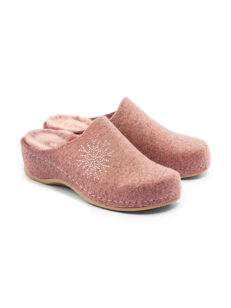 Lammfell-Pantolette Rückenfit Rosé