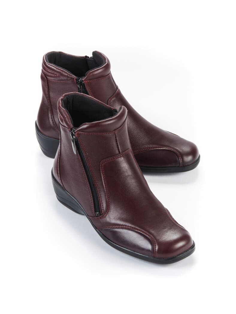 Hallux-City-Stiefelette Bordeaux