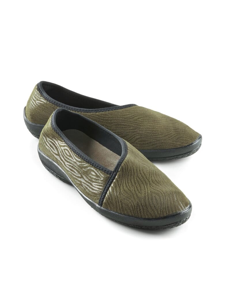 Hallux-Soft-Slipper Fußschmeichler Khaki animal