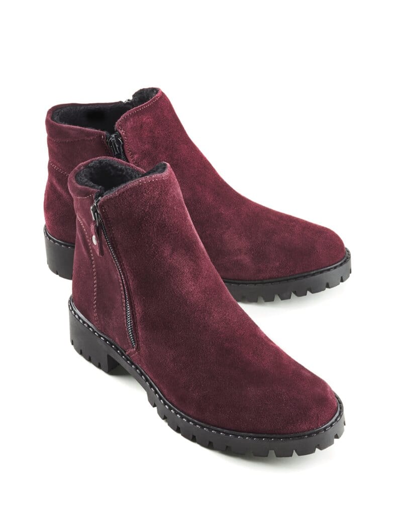 Hallux-Stiefelette Kuschelweich Bordeaux
