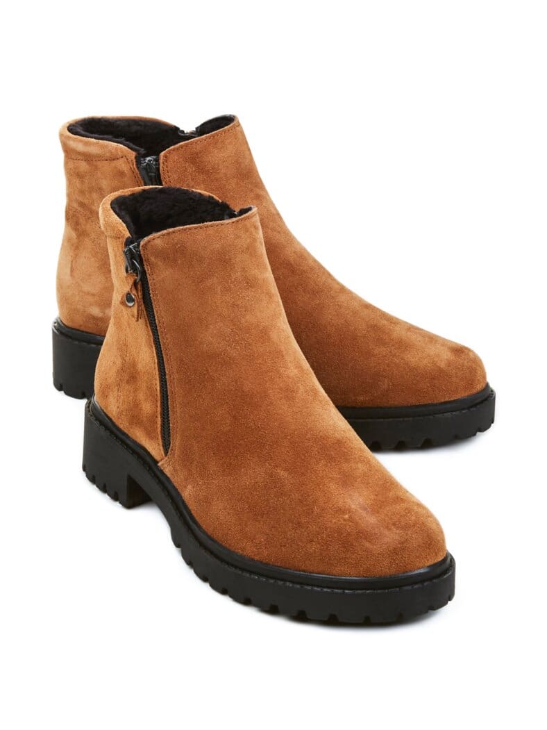 Hallux-Stiefelette Kuschelweich Cognac