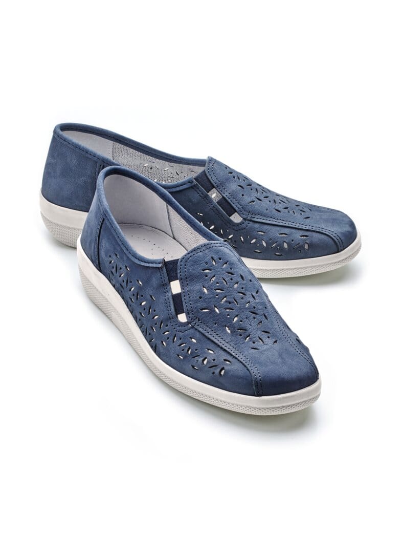 Luftpolster-Bequemslipper Jeansblau
