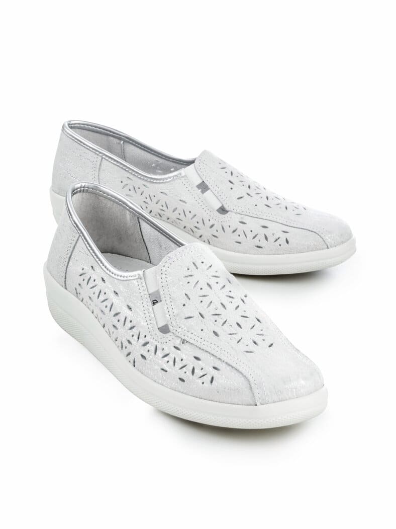 Luftpolster-Bequemslipper Silber metallic