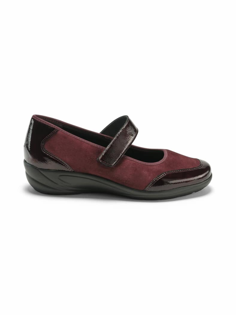 Hallux-Klettballerina Extra-Weite Bordeaux