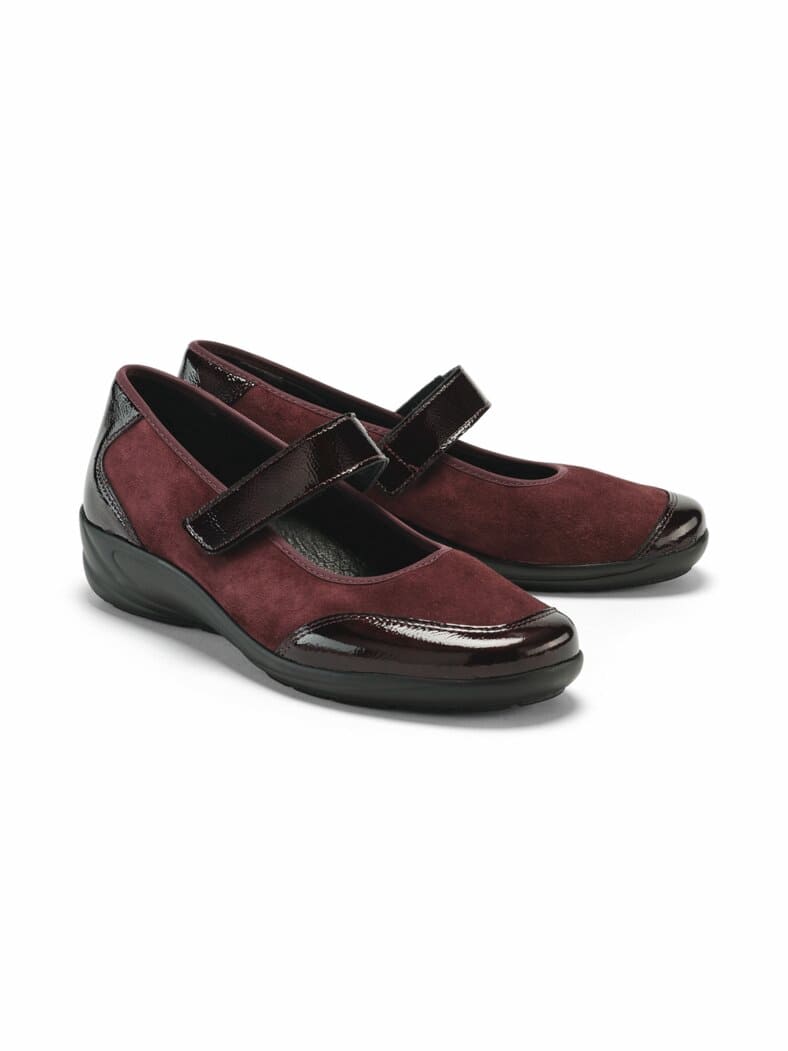 Hallux-Klettballerina Extra-Weite Bordeaux