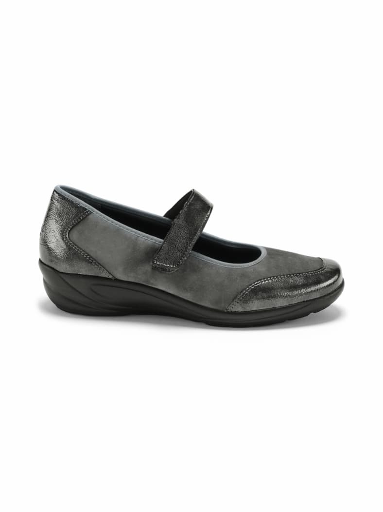 Hallux-Klettballerina Extra-Weite Grau