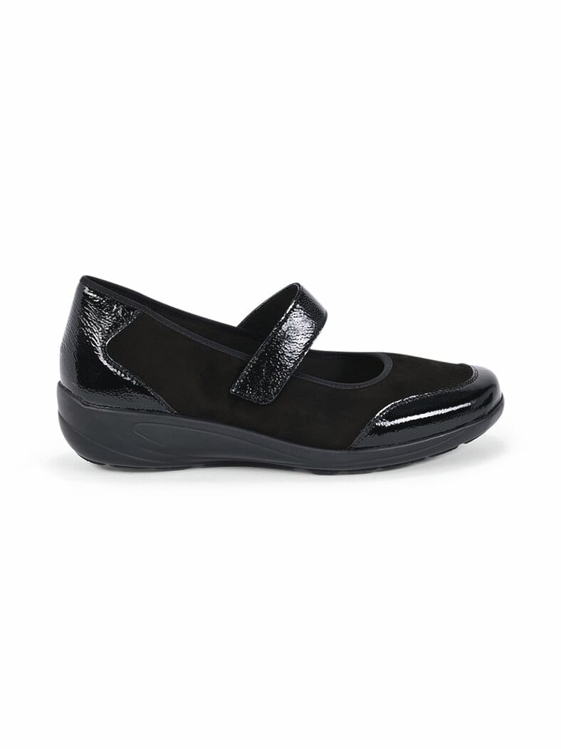 Hallux-Klettballerina Extra-Weite Schwarz