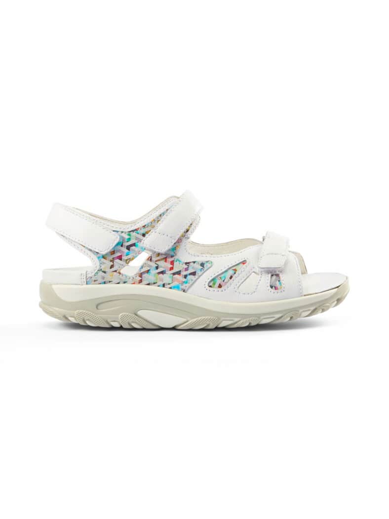 Waldläufer-Rollsohlen-Sandale Weiß-Multicolor