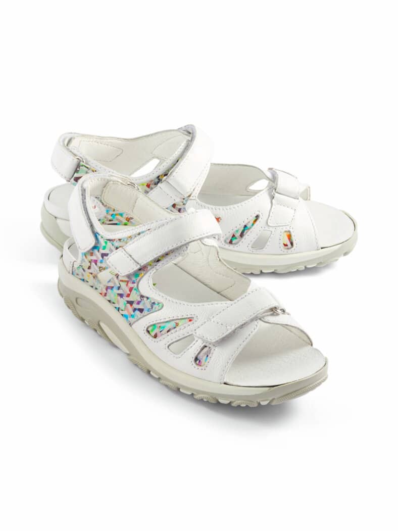 Waldläufer-Rollsohlen-Sandale Weiß-Multicolor