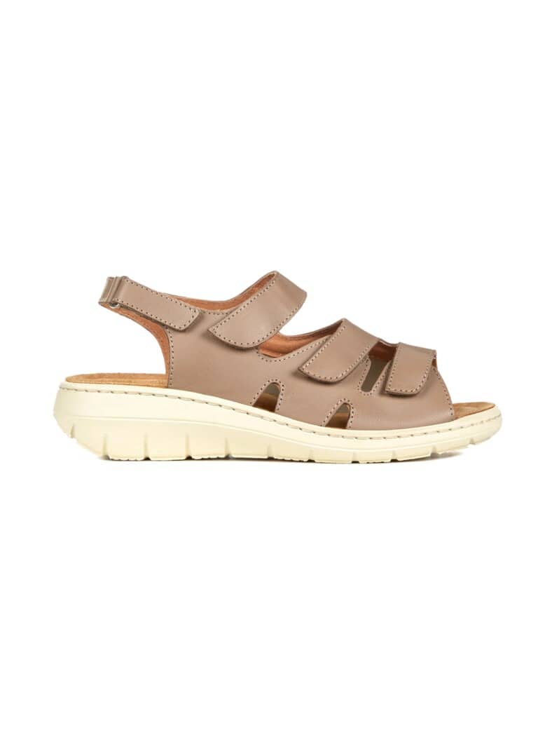 Hallux-Sandale Stretcheinsatz Taupe