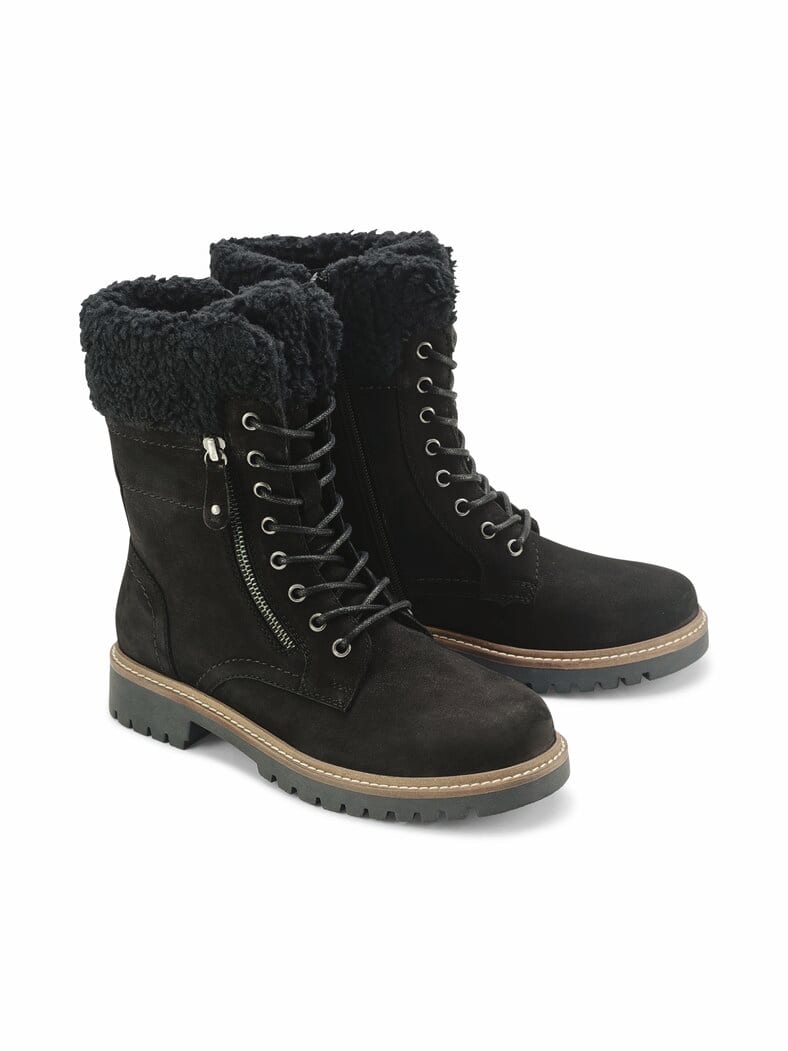 Schnürstiefelette Warmfutter Schwarz