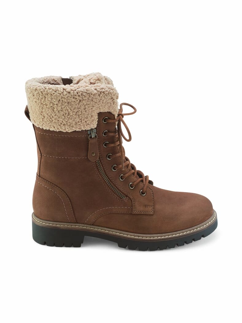 Schnürstiefelette Warmfutter Cognac