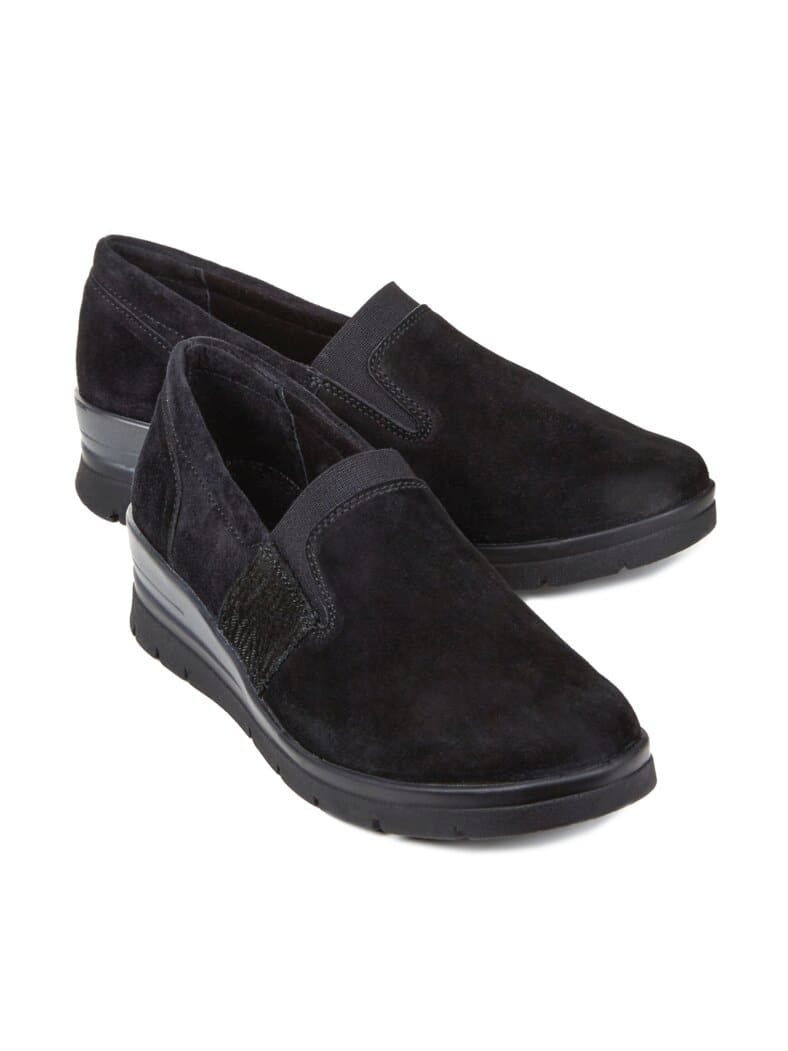 Hallux-Slipper Keilabsatz Schwarz