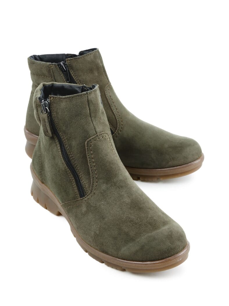 Hallux-Reißverschluss-Bootie Khaki