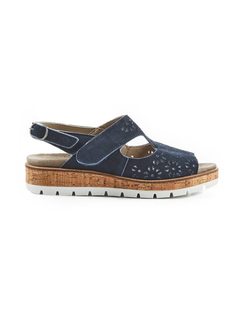 Hallux Velours-Sandalenschuh Marine