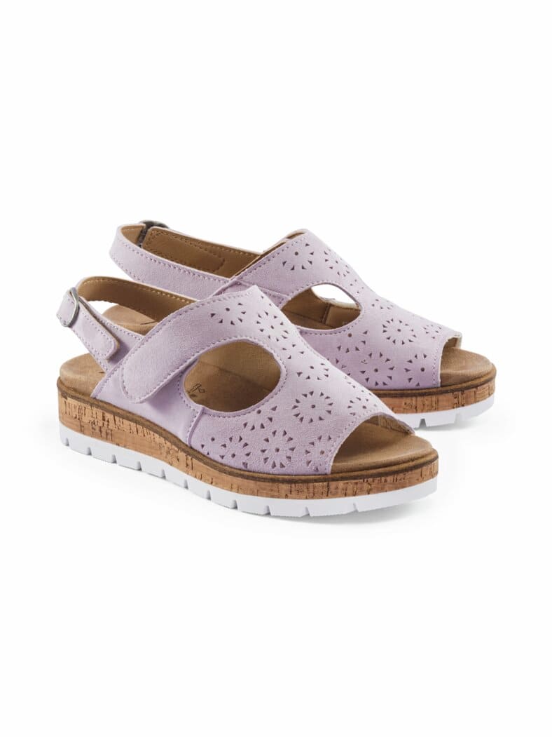 Hallux Velours-Sandalenschuh Flieder
